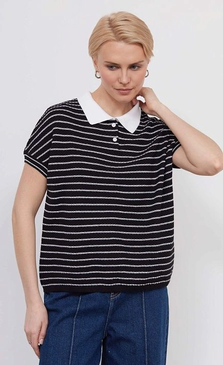 GRIOL. Джемпер жен. 310557.33303.0282S Бело-чёрный GRIOL GRIOL. Джемпер жен. 310557.33303.0282S Бело-чёрный