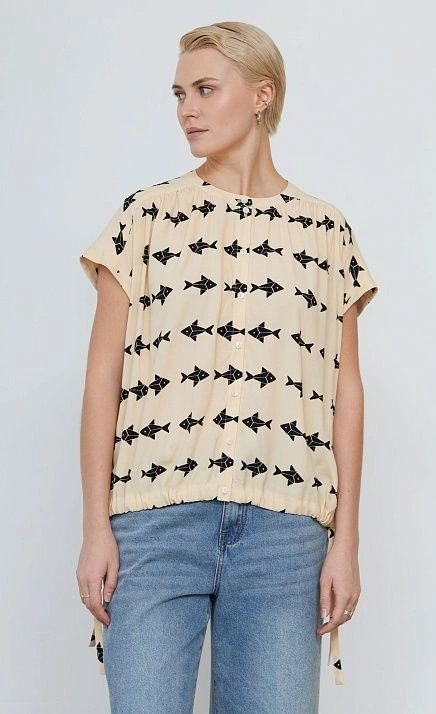 Блузка из крепа с принтом GRIOL Блузка из крепа с принтом GRIOL